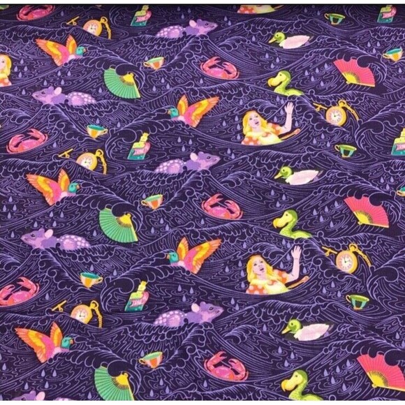 Tula Pink Curiouser & Curiouser   "Sea of Tears" Cotton Fabric  1 Yard - Picture 1 of 1